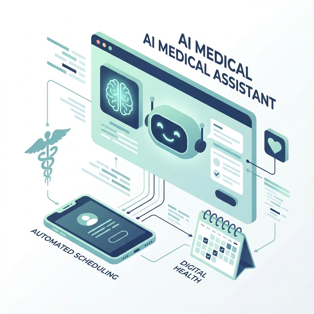 AI Front-Desk Assistant Illustration